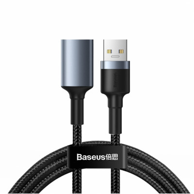 Кабель Baseus Cafule USB 3.0 Male to USB 3.0 Female 2A 1M Сірий (CADKLF-B0G) - изображение 1