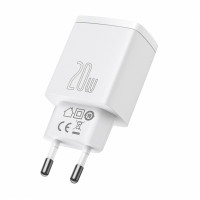 Зарядний пристрій Baseus Compact Quick Charger USB+Type-C 20W Білий (CCXJ-B02) (Колір Белый) - фото № 3