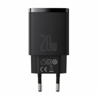 Зарядний пристрій Baseus Compact Quick Charger USB+Type-C 20W Чорний (CCXJ-B01)