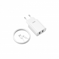 Сетевое зарядное устройство Remax Jane + кабель USB 2.0 to microUSB 1М Белый (RP-U35-M) , Атикул LP20469 |  купить на VILKI.NET - фото № 1