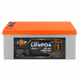 Акумулятор LP LiFePO4 для ДБЖ LCD 24V (25,6V) - 230 Ah (5888Wh) (BMS 150A/75A) пластик