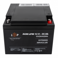 Акумулятор AGM LPM 12V - 26 Ah під болт М5  - фото № 2