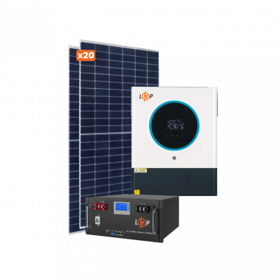 Оборудование для солнечной электростанции (СЭС) Премиум 11 kW АКБ 11,8 kWh LiFePO4 230 Ah