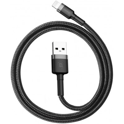 Кабель Baseus Cafule USB 2.0 to Lightning 1.5A 2M Чорний/Сірий (CALKLF-CG1)