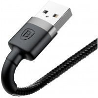 Кабель Baseus Cafule USB 2.0 to Lightning 1.5A 2M Черный/Серый (CALKLF-CG1)  - фото № 3