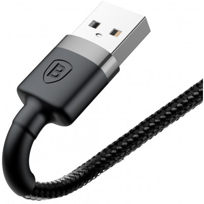 Кабель Baseus Cafule USB 2.0 to Lightning 1.5A 2M Чорний/Сірий (CALKLF-CG1)