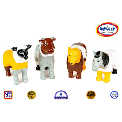 Конструктор для маленьких POPULAR Playthings Mix or Match Farm Animals фермерські тварини - зображення 1