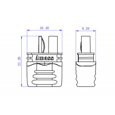 50 шт - Конектори AMASS T Plug Male