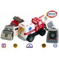 Конструктор для маленьких POPULAR Playthings Build-a-Truck Rescue рятувальні машинки (швидка, пожежна, поліція)