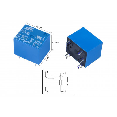 Реле SONGLE 10A 250 В перемикаюче (котушка 5 В DC) - зображення 2