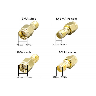 50 шт - Переходники для FPV и радиооборудования (RP-SMA M - RP-SMA M прямой) - изображение 3