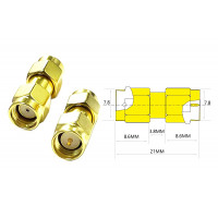 50 шт - Перехідники для FPV та радіообладнання (SMA M - RP-SMA M прямий)
