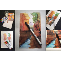Акварельные фломастеры MALINOS Aquarellzauber на водной основе 12 шт  - фото № 11
