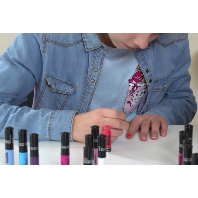 Дитячий лак-олівець для нігтів Malinos Creative Nails на водній основі (2 кольори Морський хвилі + Білий) - зображення 5