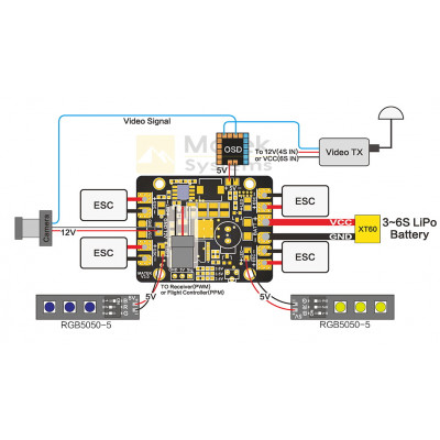 Розподільча плата MATEK V3 з BEC 5V та 12V