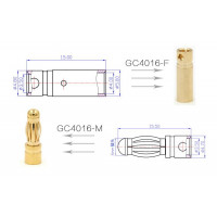 Конектори силові AMASS PLUG 4.0MM 3шт  - фото № 2