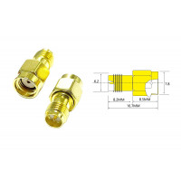 50 шт - Переходники для FPV и радиооборудования (RP-SMA M - RP-SMA F прямой)