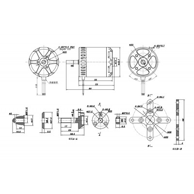 Мотор для літаків SunnySky X4130 V3 KV380 - изображение 6