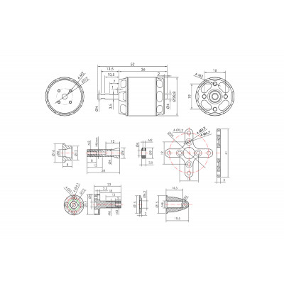 Мотор T-Motor AT2317 KV880 2-4S 350W для літаків - зображення 6