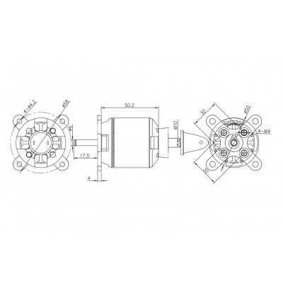 Мотор Surpass C5055 4120 760KV для авиамоделей