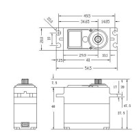 Сервопривід стандарт 60г DSServo DS3225 24,5кг/0,165сек 25T цифровий  - фото № 2