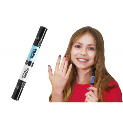 Дитячий лак-олівець для нігтів Malinos Creative Nails на водній основі (2 кольори Білий + Блакитний) - зображення 1