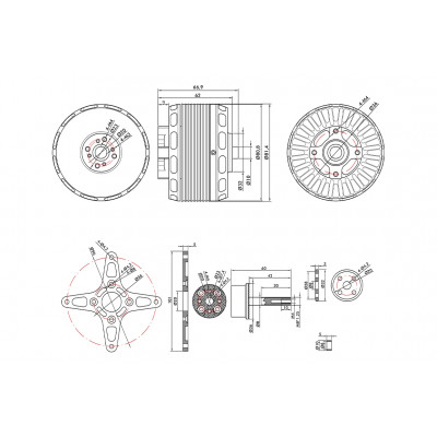 Мотор T-Motor AT7224 KV190 6000W 10-12S для літаків - зображення 6