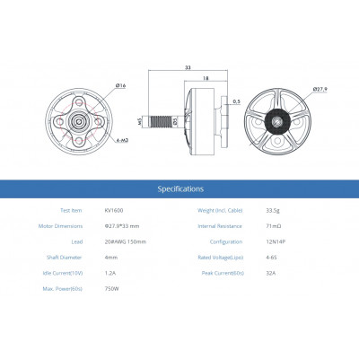 Мотор T-Motor F40 PRO III 2306.5 1600KV 4-6S для мультикоптерів (сірий)