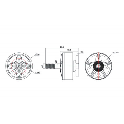 Мотор T-Motor F60 PRO III 2207.5 2700KV 3-4S для мультикоптерів - изображение 5