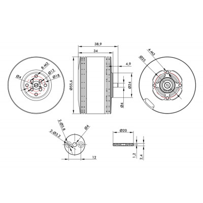 Мотор T-Motor V505 KV260 12S