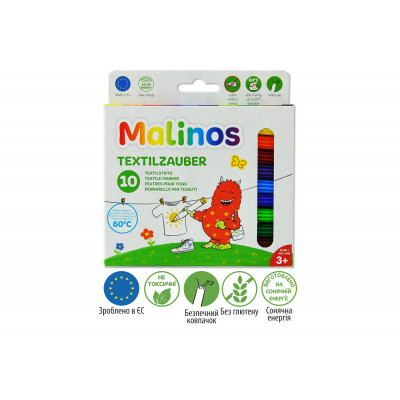 Фломастери для тканини Malinos Textil текстильні 10 шт - зображення 1
