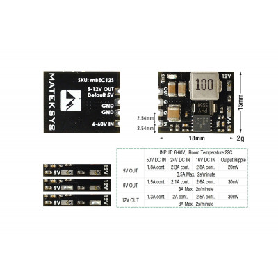 Регулятор живлення Matek BEC 6-60V - 5V9V12V