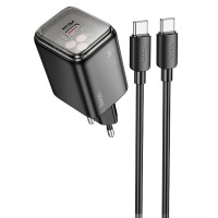 МЗП Hoco N54 Monsoon PD45W (1USB-C) + Type-C to Type-C (Цвет Black), Атикул 74125 |  купить на VILKI.NET - фото № 1