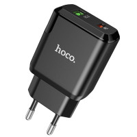 МЗП Hoco N5 Favor 20W PD+QC3.0 (1USB/1Type-C/3A) (Цвет Чорний), Атикул 48311 |  купить на VILKI.NET - фото № 1