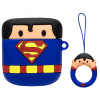 Силіконовий футляр Marvel & DC series для навушників AirPods 1/2 + кільце (Колір Супермен/Синій), Атикул 33729 |  купить на VILKI.NET - фото № 1