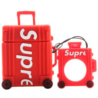 Силіконовий футляр Brand для навушників AirPods 1/2 + кільце (Колір Supreme red), Атикул 66373 |  купить на VILKI.NET - фото № 1