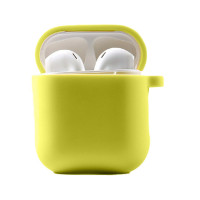 Силіконовий футляр з мікрофіброю для навушників Airpods 1/2 (Цвет Жовтий / Bright Yellow), Атикул 39442 |  купить на VILKI.NET - фото № 1