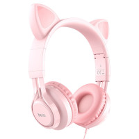 Накладні навушники Hoco W36 Cat ear (3.5mm/1.2m) (Цвет Pink), Атикул 57167 |  купить на VILKI.NET - фото № 1
