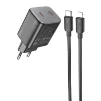 МЗП Hoco N42 Elogiado 2C PD45W + Type to Lightning (Цвет Black), Атикул 69115 |  купить на VILKI.NET - фото № 1