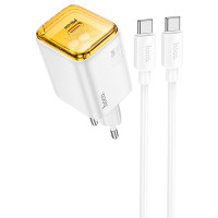 МЗП Hoco N54 Monsoon PD45W (1USB-C) + Type-C to Type-C (Цвет White), Атикул 74125 |  купить на VILKI.NET - фото № 1