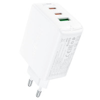 МЗП Acefast A41 PD65W GaN (2*USB-C+USB-A) (Цвет White), Атикул 65892 |  купить на VILKI.NET - фото № 1