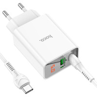 МЗП HOCO C100A PD20W+QC3.0 + Type-C to Type-C (Цвет White), Атикул 62861 |  купить на VILKI.NET - фото № 1