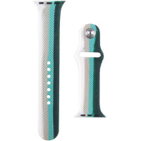 Силіконовий ремінець Braided для Apple Watch 42/44/45/46/49mm (Цвет Білий / Зелений), Атикул 50585 |  купить на VILKI.NET - фото № 1