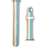 Силіконовий ремінець Braided для Apple Watch 38/40/41/42mm (Цвет Бежевий / Сірий), Атикул 50583 |  купить на VILKI.NET - фото № 1