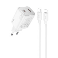 МЗП Hoco N42 Elogiado 2C PD45W + Type to Lightning (Цвет White), Атикул 69115 |  купить на VILKI.NET - фото № 1
