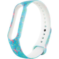 Силіконовий ремінець з малюнком для Xiaomi Mi Band 5 / 6 (Цвет Фламінго / Бірюзовий), Атикул 37970 |  купить на VILKI.NET - фото № 1