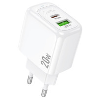 МЗП Hoco CS54A Surplus PD20W+QC3.0 (1USB-A/1C) (Цвет White), Атикул 74165 |  купить на VILKI.NET - фото № 1