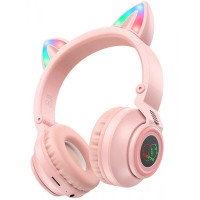 Накладні бездротові навушники BOROFONE BO18 Cat ear (Цвет Рожевий), Атикул 57055 |  купить на VILKI.NET - фото № 1