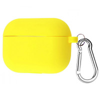 Силіконовий футляр з карабіном для навушників AirPods Pro (Колір Жовтий / Bright Yellow), Атикул 33731 |  купить на VILKI.NET - фото № 1