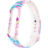 Силіконовий ремінець з малюнком для Xiaomi Mi Band 5 / 6 (Цвет Кольорові бабочки / Білий), Атикул 37970 |  купить на VILKI.NET - фото № 1